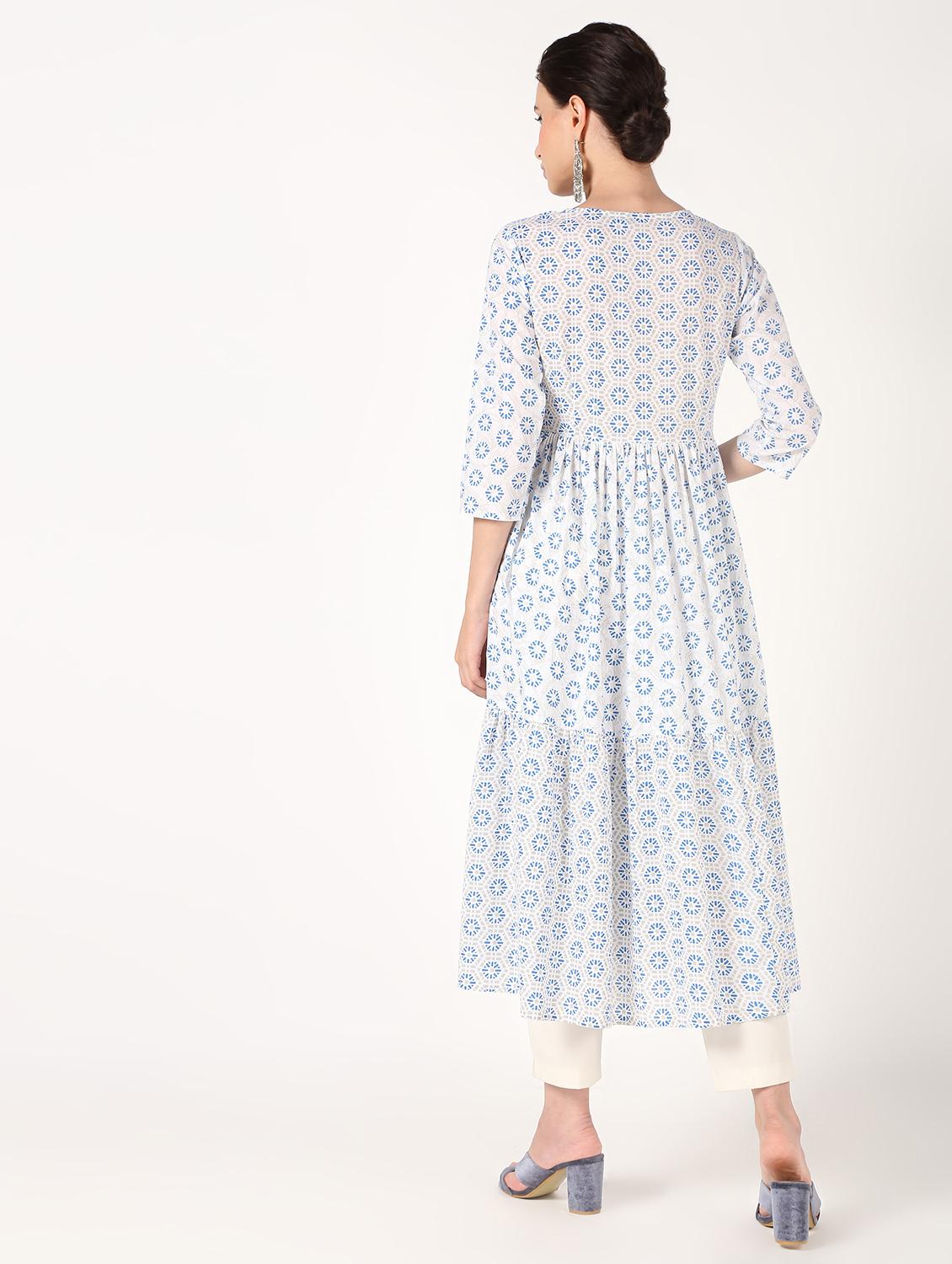 floral printed anarkali kurta - 16632293 - Zoom Image - 4