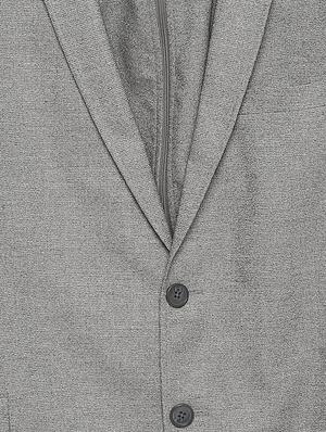 grey solid single breasted casual blazer - 16632567 - Standard Image - 4