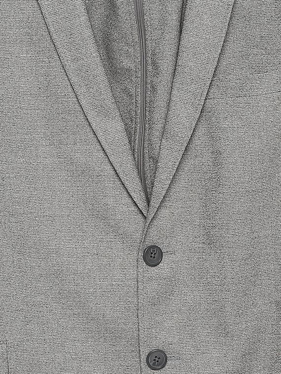 grey solid single breasted casual blazer - 16632567 - Zoom Image - 4