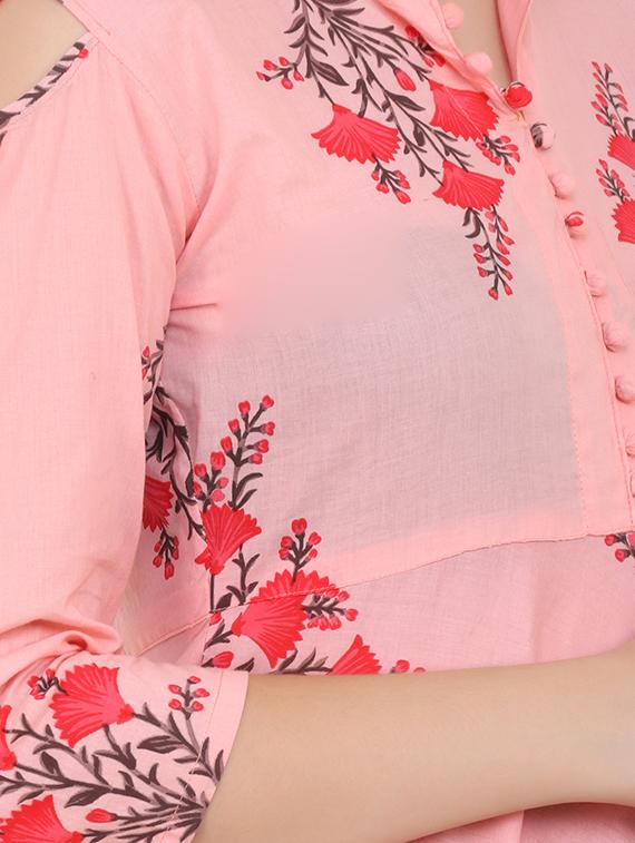 floral printed anarkali kurta - 16633171 - Zoom Image - 4