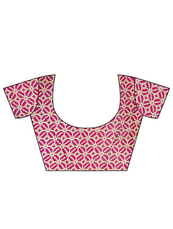conversational printed saree with blouse - 16633352 - Zoom Image - 4