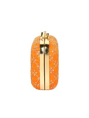 orange silk box clutch - 16633434 - Standard Image - 4