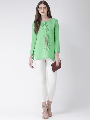 embroidered straight kurti - 16633498 - Standard Image - 4