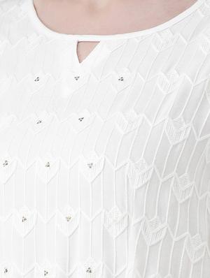 embroidered yoke asymmetric kurta - 16633503 - Standard Image - 4