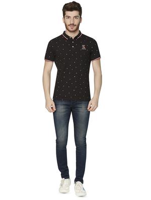 black printed polo t-shirt - 16633667 - Standard Image - 4