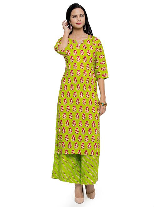 floral printed straight kurta - 16634101 - Standard Image - 1
