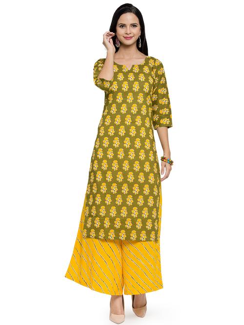floral printed straight kurta - 16634102 - Standard Image - 1