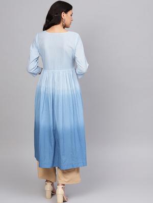 tie & die a-line kurta - 16634155 - Standard Image - 4