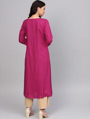 zari embroidered a-line kurta - 16634218 - Standard Image - 4