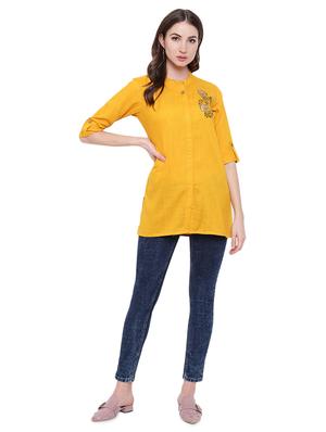 embroidered solid straight kurti - 16634594 - Standard Image - 4