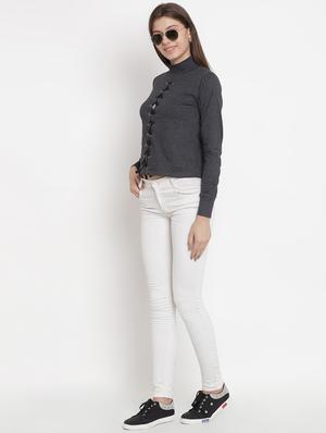 turtle neck criss cross detail top - 16634713 - Standard Image - 4