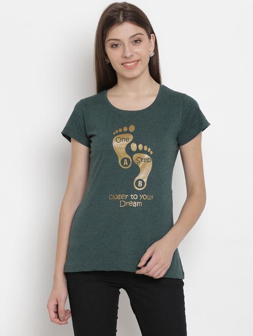 round neck quirky print tee - 16634723 - Standard Image - 1