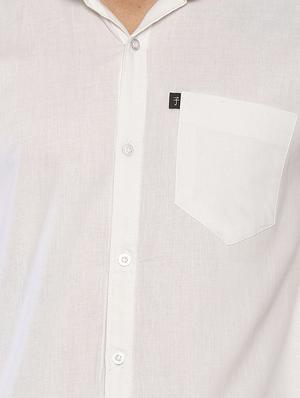 white solid casual shirt - 16635227 - Standard Image - 4