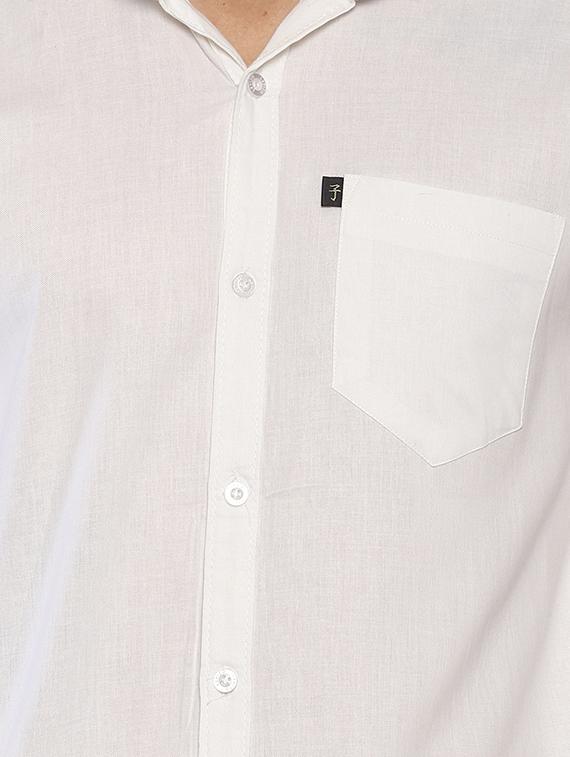 white solid casual shirt - 16635227 - Zoom Image - 4