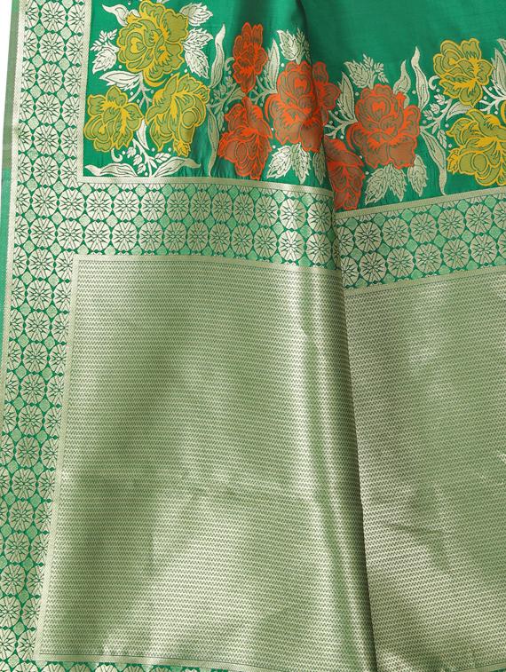 floral woven saree with blouse - 16636631 - Zoom Image - 4