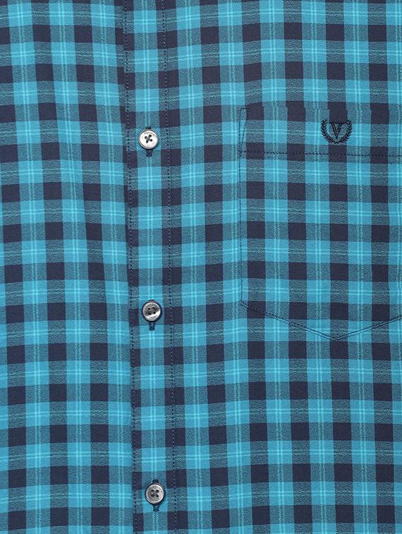 blue checkered casual shirt - 16636994 - Zoom Image - 4