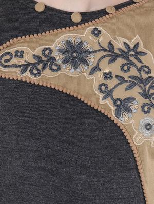 contrast woolen kurta - 16637534 - Standard Image - 4