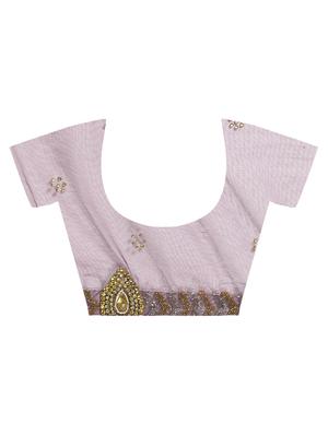zardosi stone work saree with blouse - 16637636 - Standard Image - 4