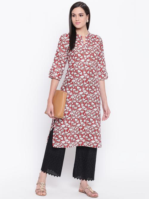 floral straight kurta - 16637669 - Standard Image - 1