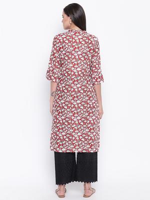 floral straight kurta - 16637669 - Standard Image - 4