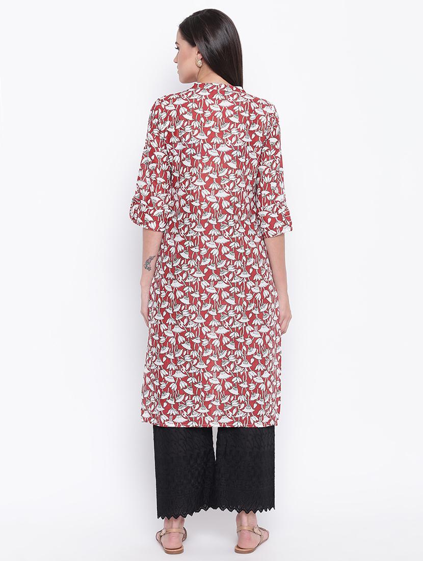 floral straight kurta - 16637669 - Zoom Image - 4