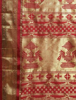floral woven saree with blouse - 16637691 - Standard Image - 4