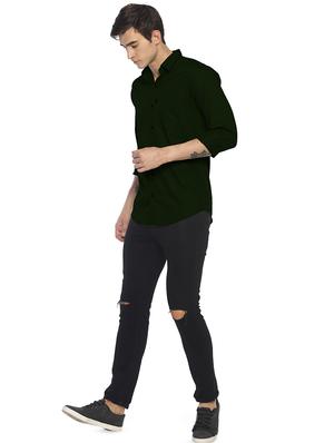 green solid casual shirt - 16637849 - Standard Image - 4