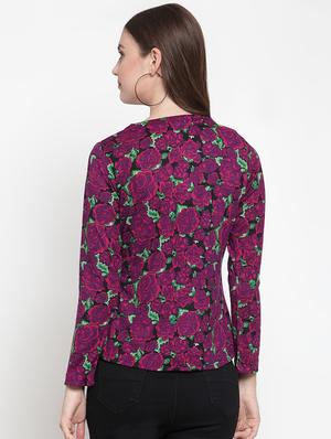 mandarin neck floral long sleeved top - 16638128 - Standard Image - 4