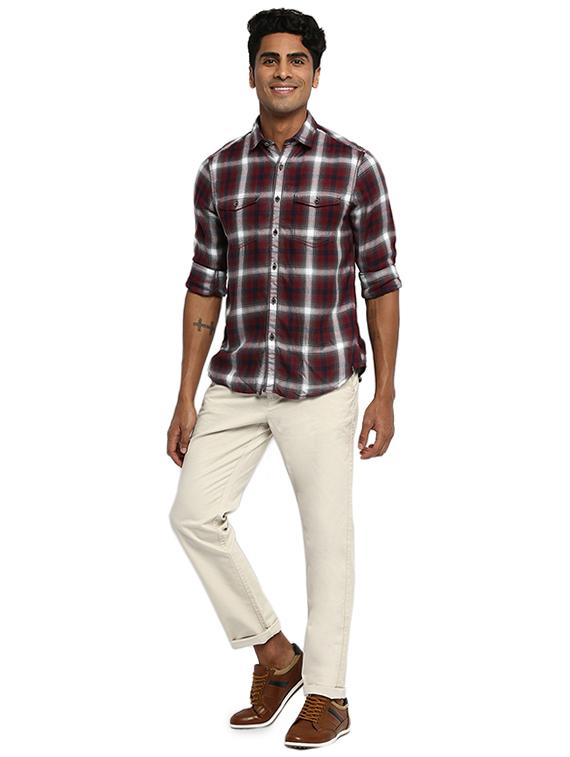 off white solid chinos - 16638288 - Zoom Image - 4