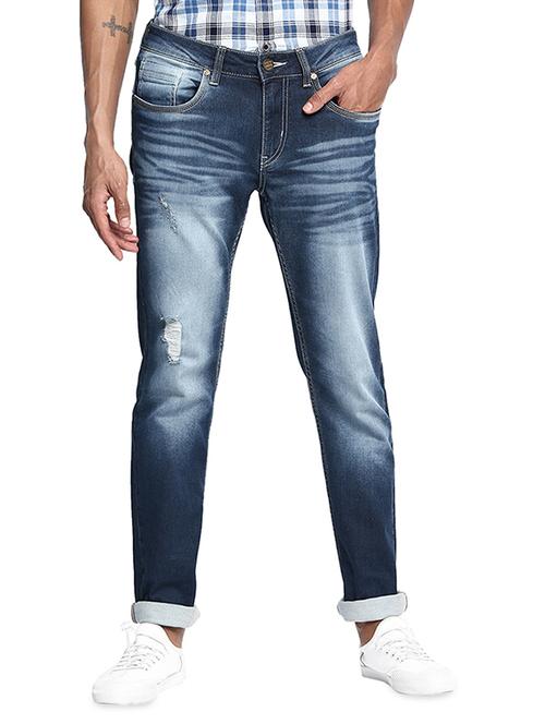 blue heavy washed ripped denim jeans - 16638304 - Standard Image - 1