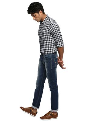 navy blue light washed ripped denim jeans - 16638335 - Standard Image - 4