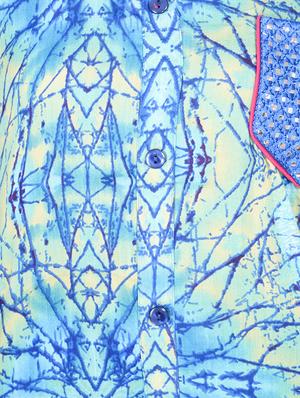 turquoise printed straight kurta - 16638711 - Standard Image - 4