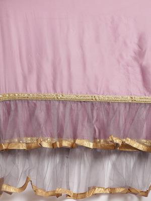 gota patti ruffled plain saree with blouse - 16640343 - Standard Image - 4