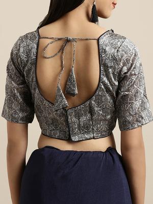 solid half and half saree with blouse - 16640347 - Standard Image - 4