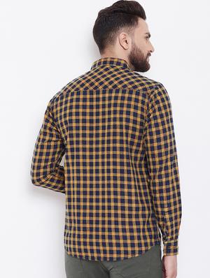 navy blue checkered casual shirt - 16640422 - Standard Image - 4
