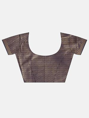 self-design banarasi saree with blouse - 16641204 - Standard Image - 4