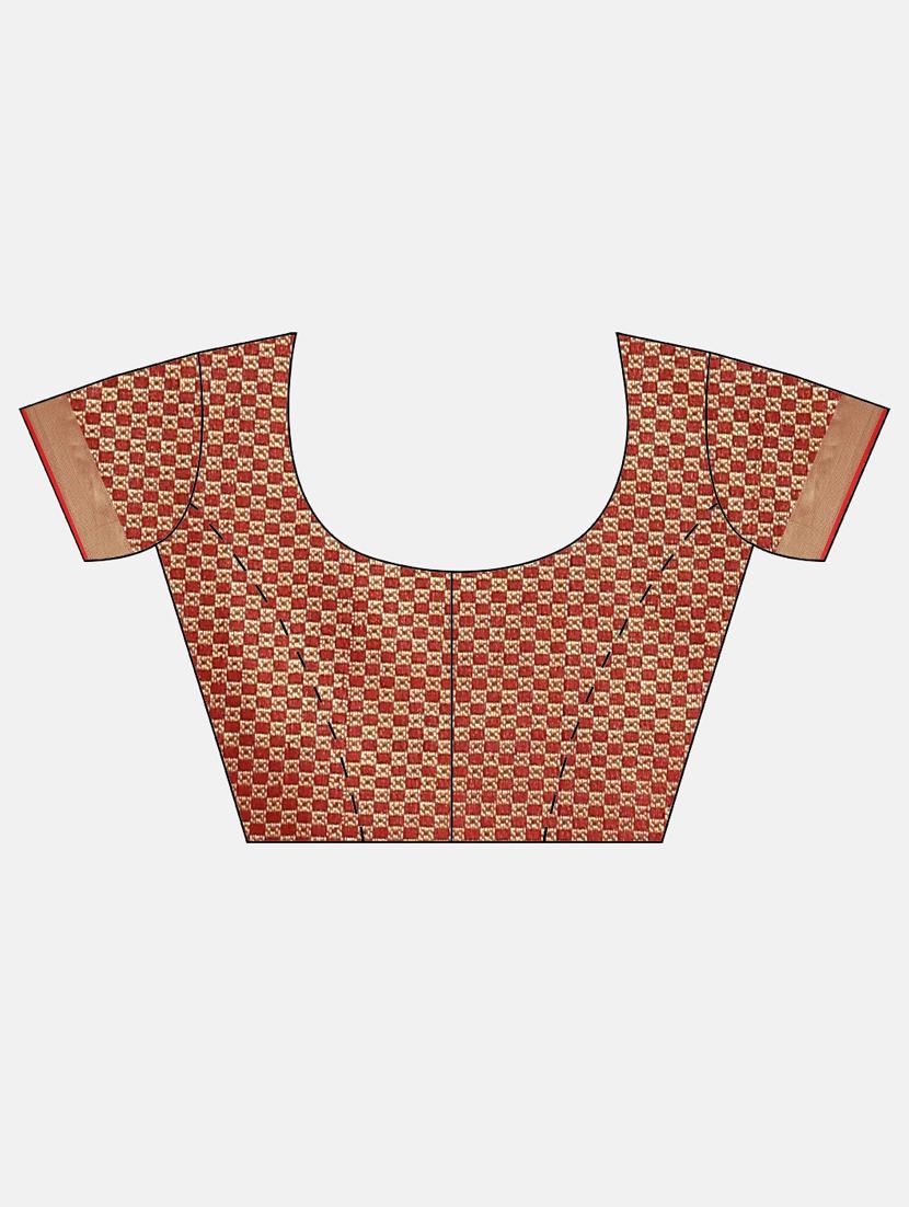 self-design banarasi saree with blouse - 16641208 - Zoom Image - 4