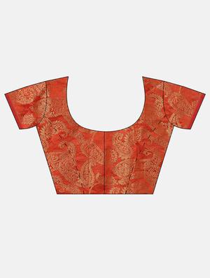 self-design banarasi saree with blouse - 16641217 - Standard Image - 4