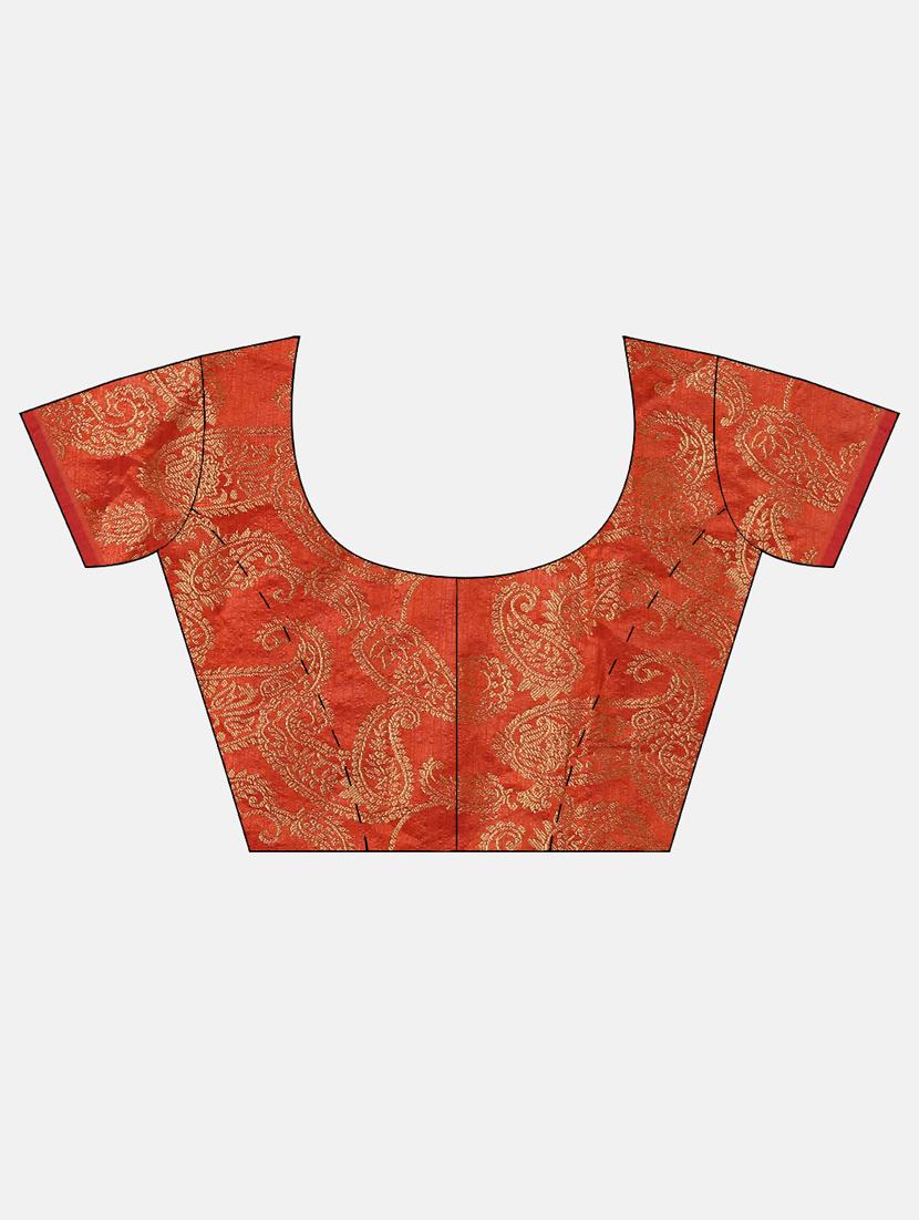self-design banarasi saree with blouse - 16641217 - Zoom Image - 4