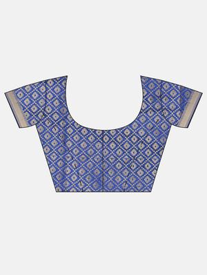 self-design banarasi saree with blouse - 16641236 - Standard Image - 4