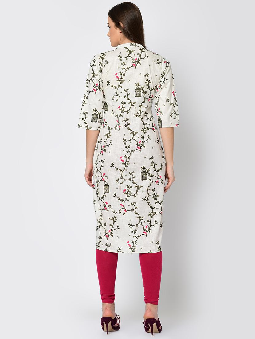 floral print a-line kurta - 16641612 - Zoom Image - 4