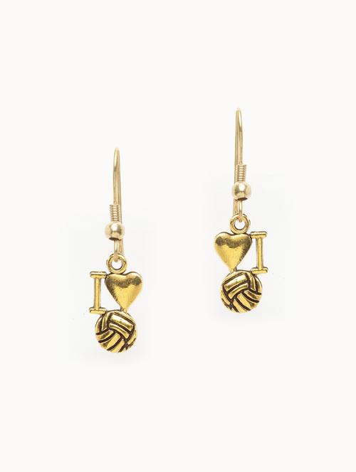 gold metal drop earring - 16641667 - Standard Image - 1