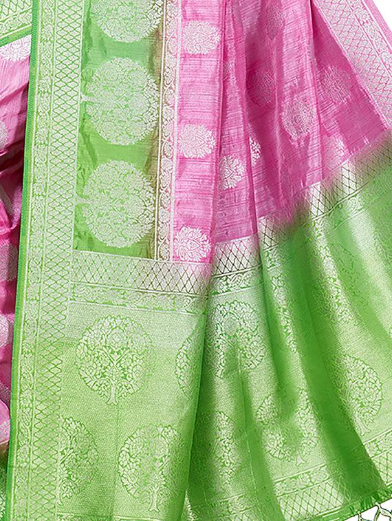 self-design woven saree with blouse - 16641752 - Zoom Image - 4