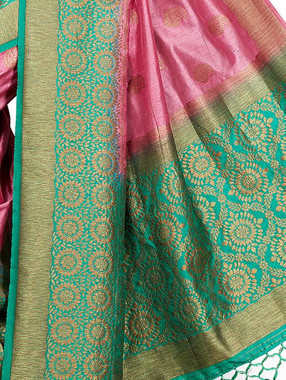self-design woven saree with blouse - 16641755 - Zoom Image - 4