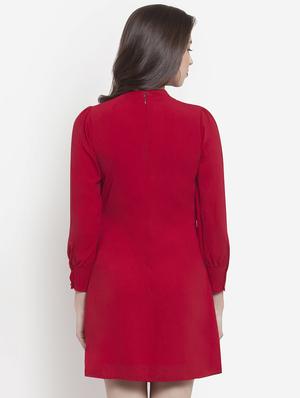 choker neck solid shift dress - 16641817 - Standard Image - 4
