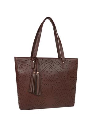 brown leatherette (pu) regular tote - 16642630 - Standard Image - 4