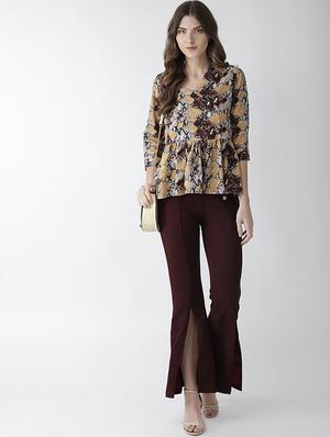 v neck snake print gathered top - 16642868 - Standard Image - 4