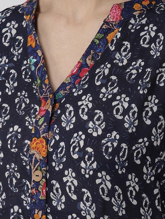 floral print a-line kurta - 16642890 - Zoom Image - 4