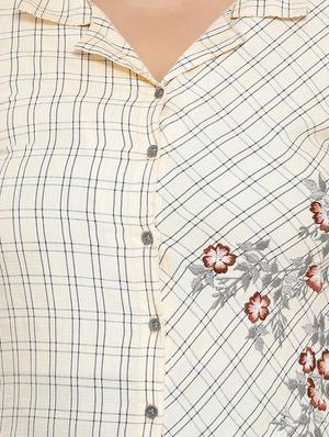 floral embroidered a-line kurta - 16642931 - Standard Image - 4
