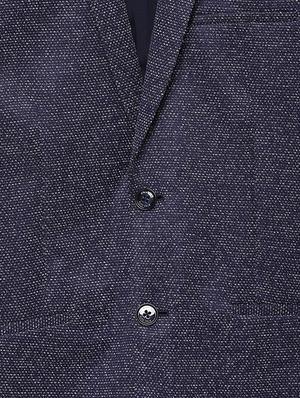 navy blue self design single breasted casual blazer - 16643072 - Standard Image - 4